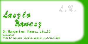laszlo manesz business card