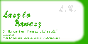 laszlo manesz business card